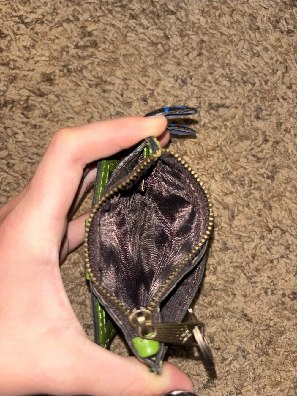 Patricia Nash Green Embossed Leather Key & Card Holder